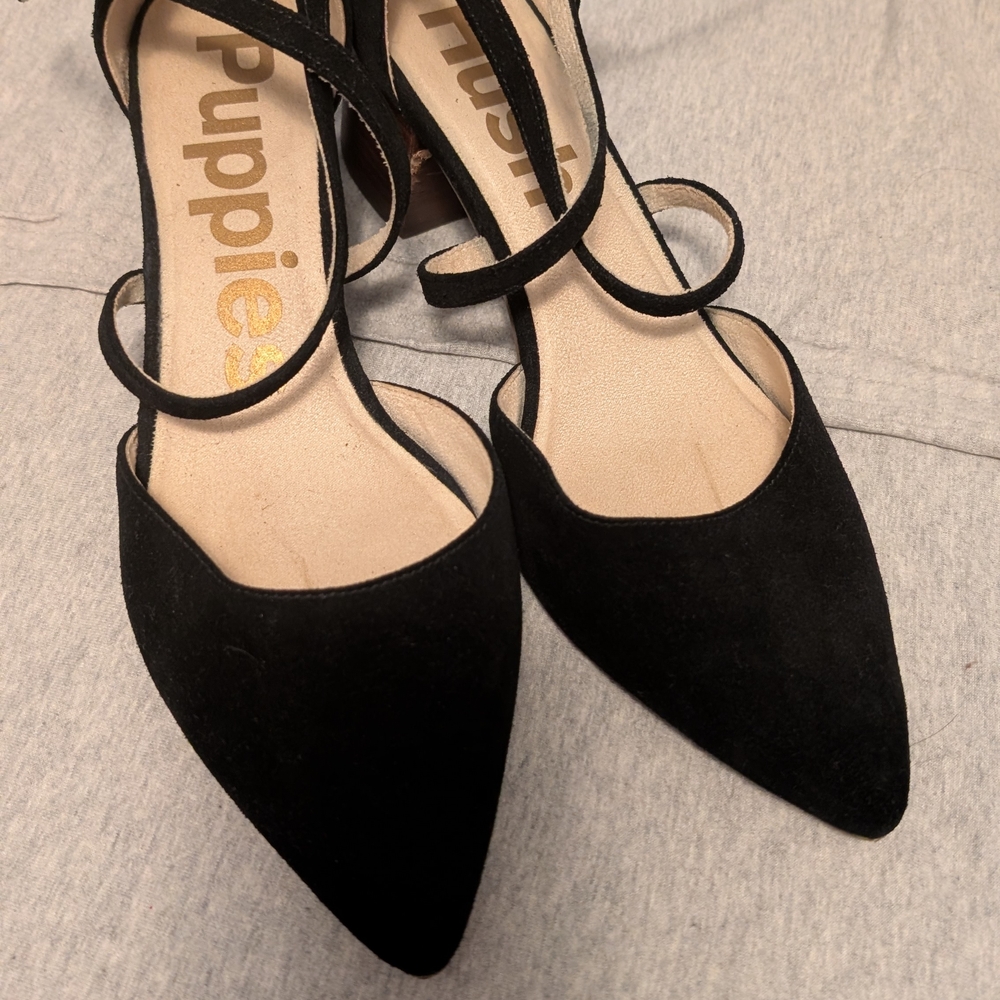 Hush Puppies Black Suede Shoes Size 9